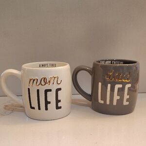 Mud Pie Dad Life and Mom Life Mugs Set Of 2